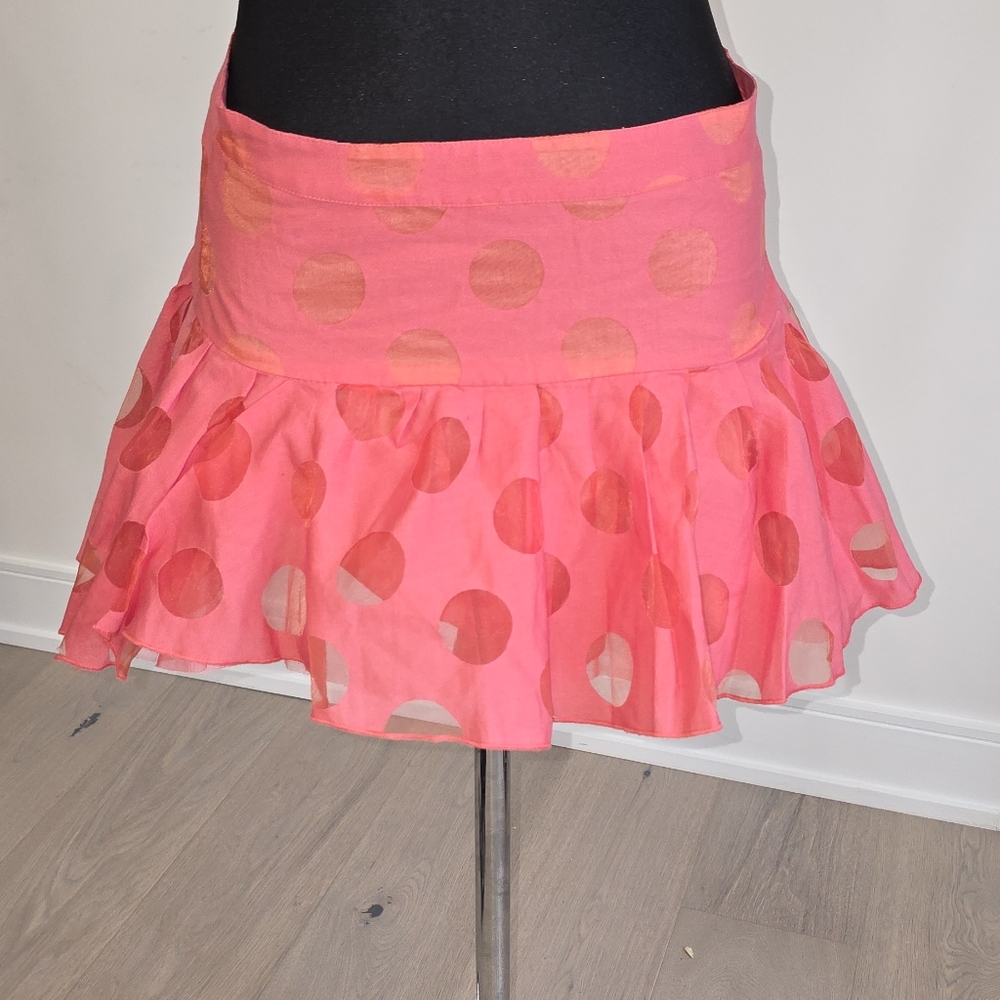 H&M Festival Salmon Pink Bubble Mini Peplum Skirt with Ruffled Tiers EUR 36 S